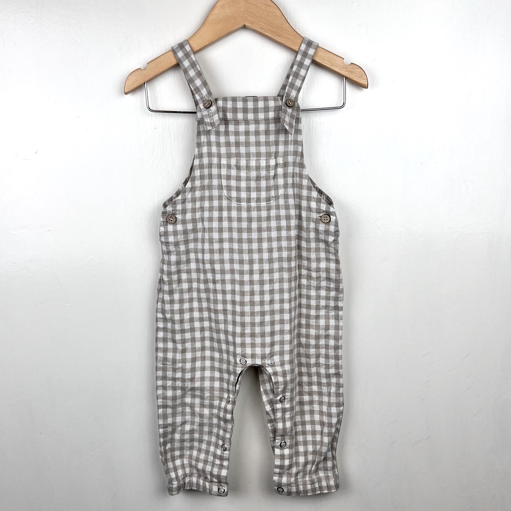 Rylee + Cru Linen Gingham Overalls